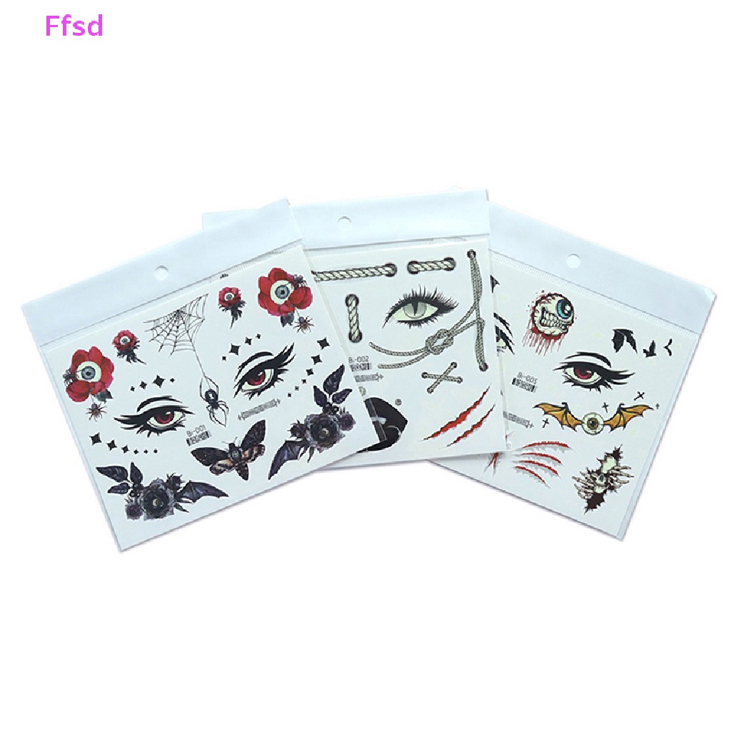 Miếng Dán Hình Xăm Tạm Thời Họa Tiết Halloween Phản Quang Độc Đáo