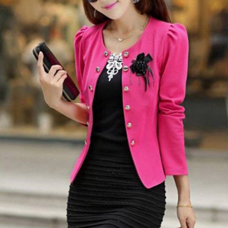 Áo Khoác Vest Dài Tay Phong Cách Hàn Quốc Thanh Lịch Dành Cho Nữ