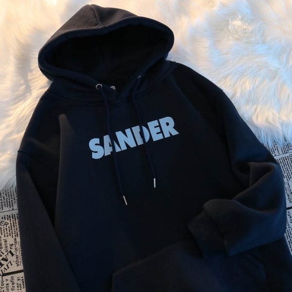 Áo hoodie ZHELIHANGFEI tay dài dáng rộng in họa tiết phong cách đi học