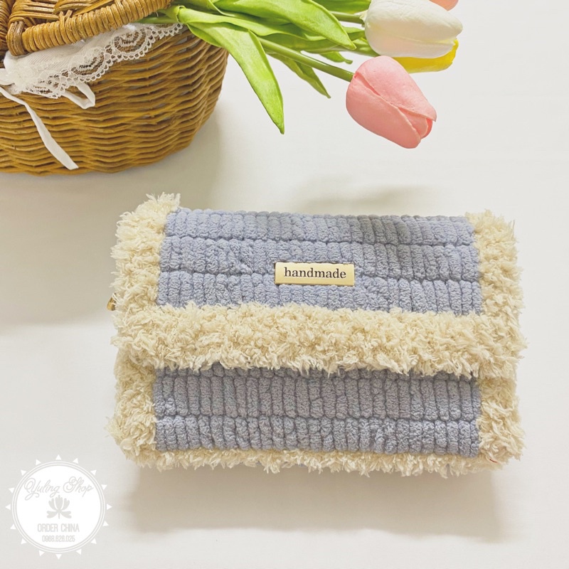 Set nguyên liệu làm túi len lông Handmade