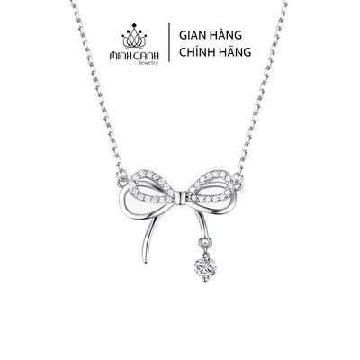 Dây Chuyền Bạc Thắt Nơ Treo Đá Nhỏ Minh Canh Jewelry