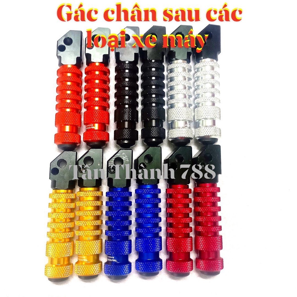 Cặp Gác chân sau nhôm khía chế gắn các loại xe