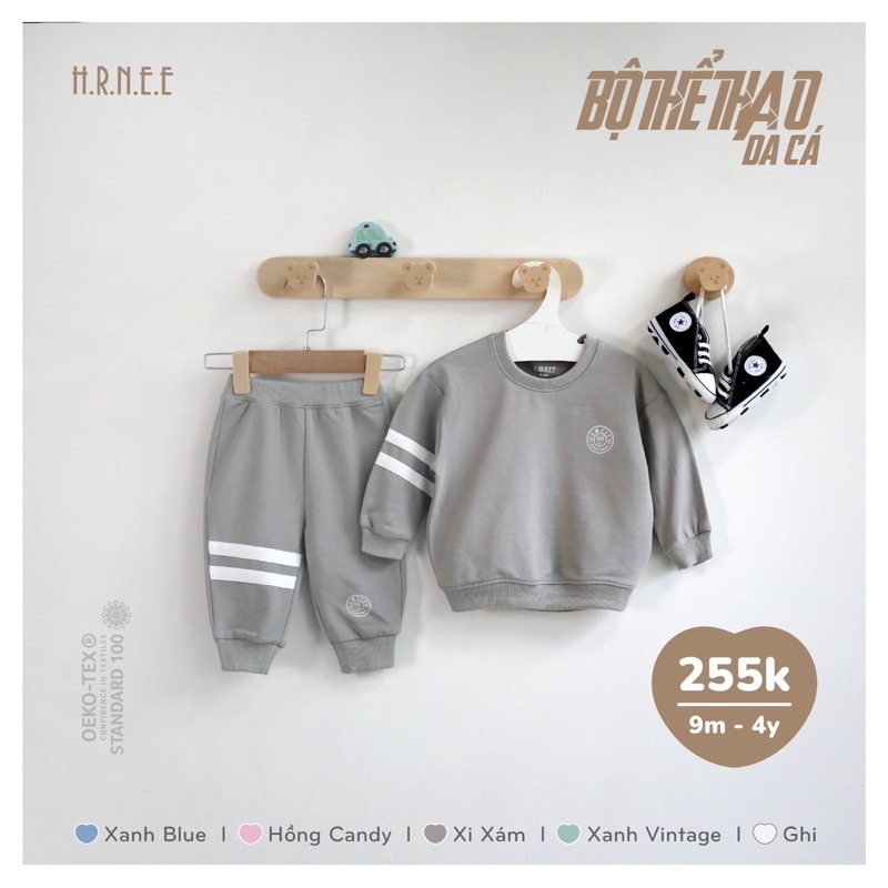 Hrnee Bộ nỉ da cá cho bé