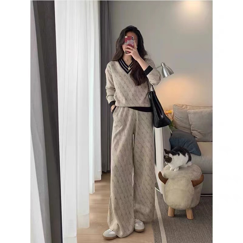Set Áo Quần Ống Rộng Phong Cách Phương Tây Thời Trang Mùa Thu 2022 Cho Nữ