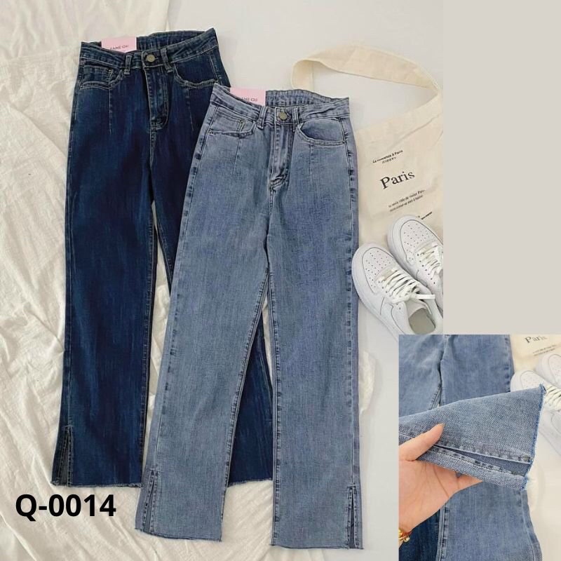 Quần bò xẻ gấu thời trang hàn quốc