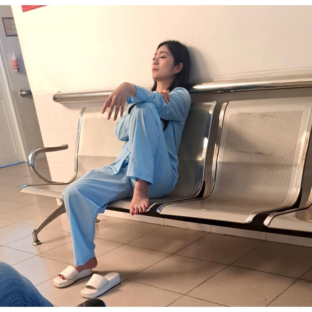 Bộ quần áo blouse nam nữ xanh dương - quần áo bệnh nhân màu xanh bán giá sỉ