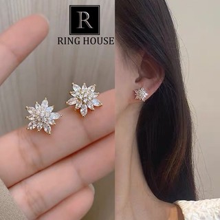 (Cao Cấp) E133 Khuyên tai bông tai nữ đá sao năm cánh sáng đẹp Ring House