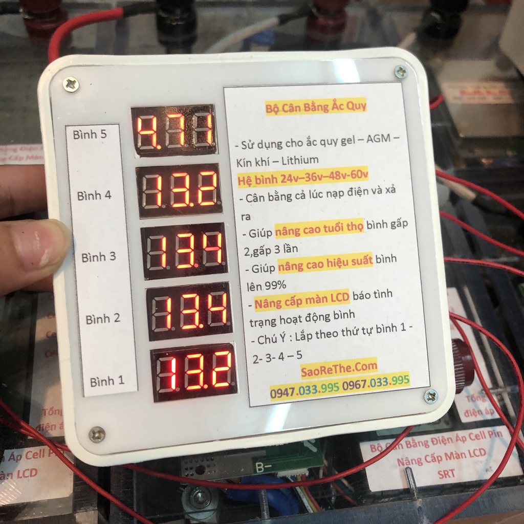 Mạch cân bằng ắc quy chủ động 24v 36v 48v 60v Cân bằng cho cả hệ bình LITHIUM