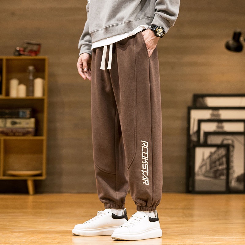 Quần Dài Thể Thao Dáng Rộng Phối Dây Rút Thời Trang Trẻ Trung Cho Nam