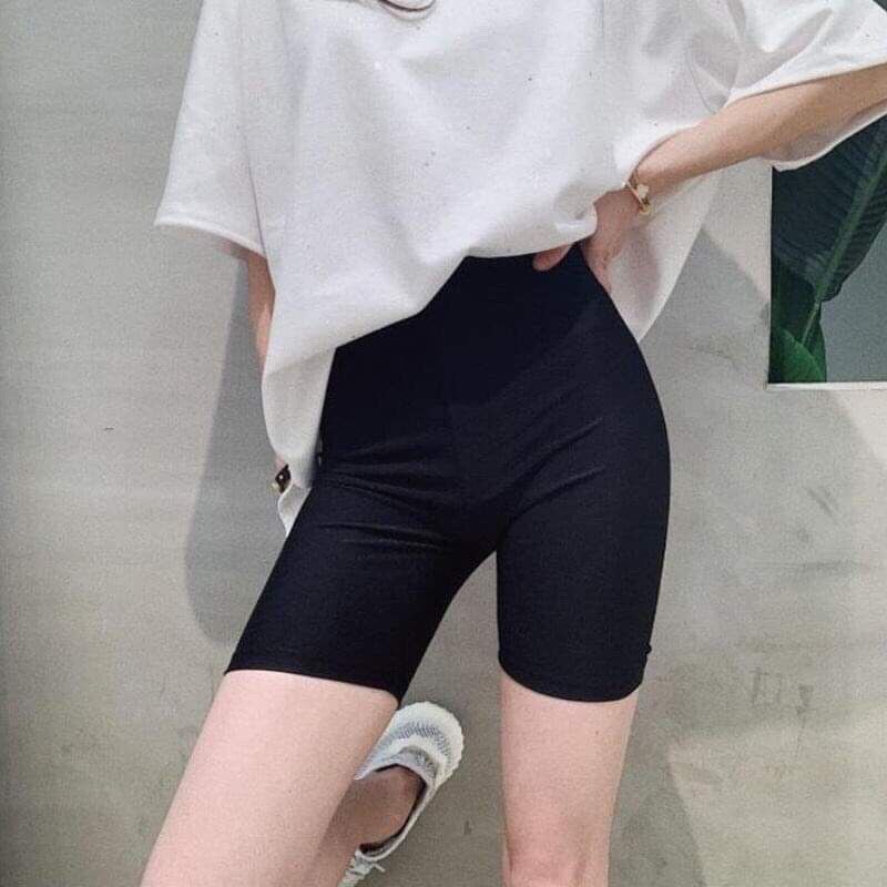 Quần Legging Ngố Cộc Đùi Nữ - Short thun co dãn dáng ôm body skinny, phong cách retro