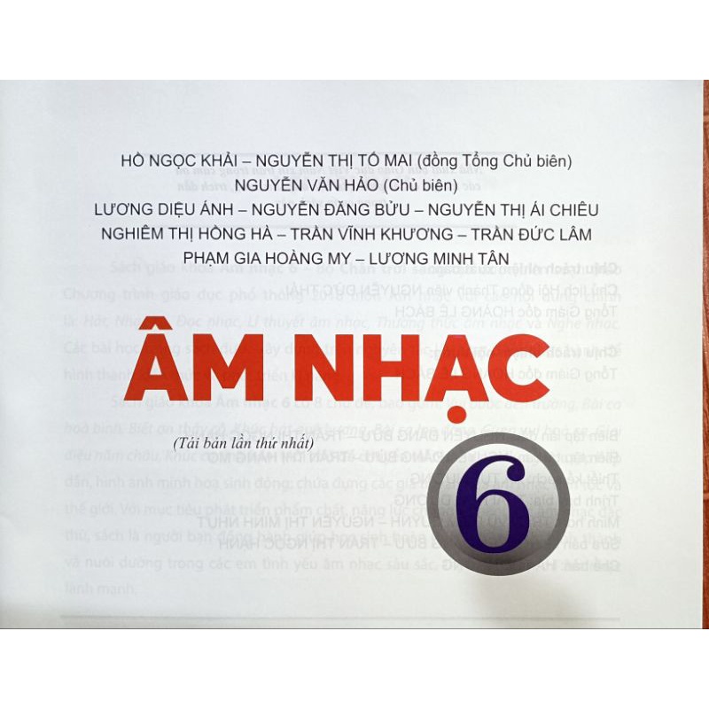 Âm Nhạc lớp 6 và bìa bao