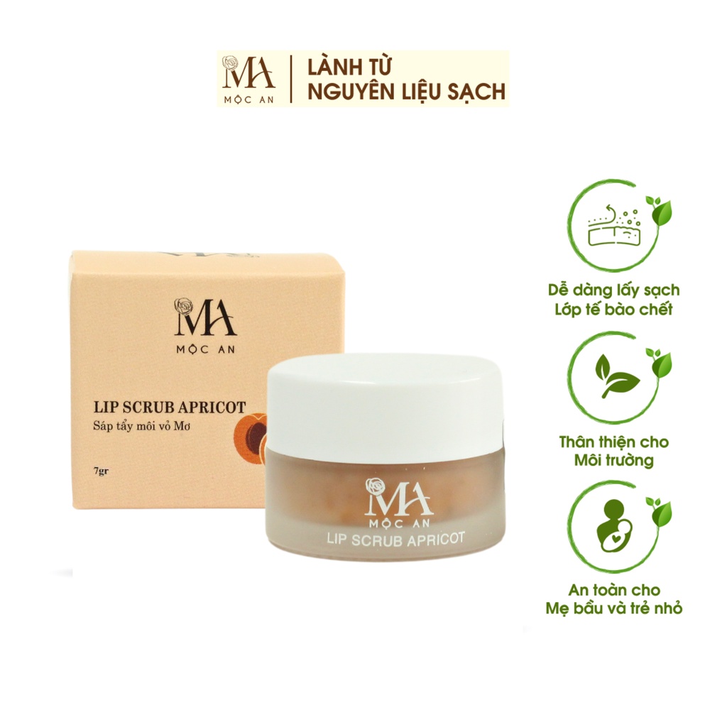 Sáp Tẩy Da Chết Môi Lip Scrub Apricot Mộc An Cho Một Đôi Môi Căng Mọng, Mịn Màng Mini Size 7G