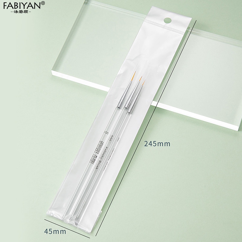 Bộ 3 cây cọ vẽ móng trang điểm móng tay Fabiyan bằng acrylic chuyên dụng