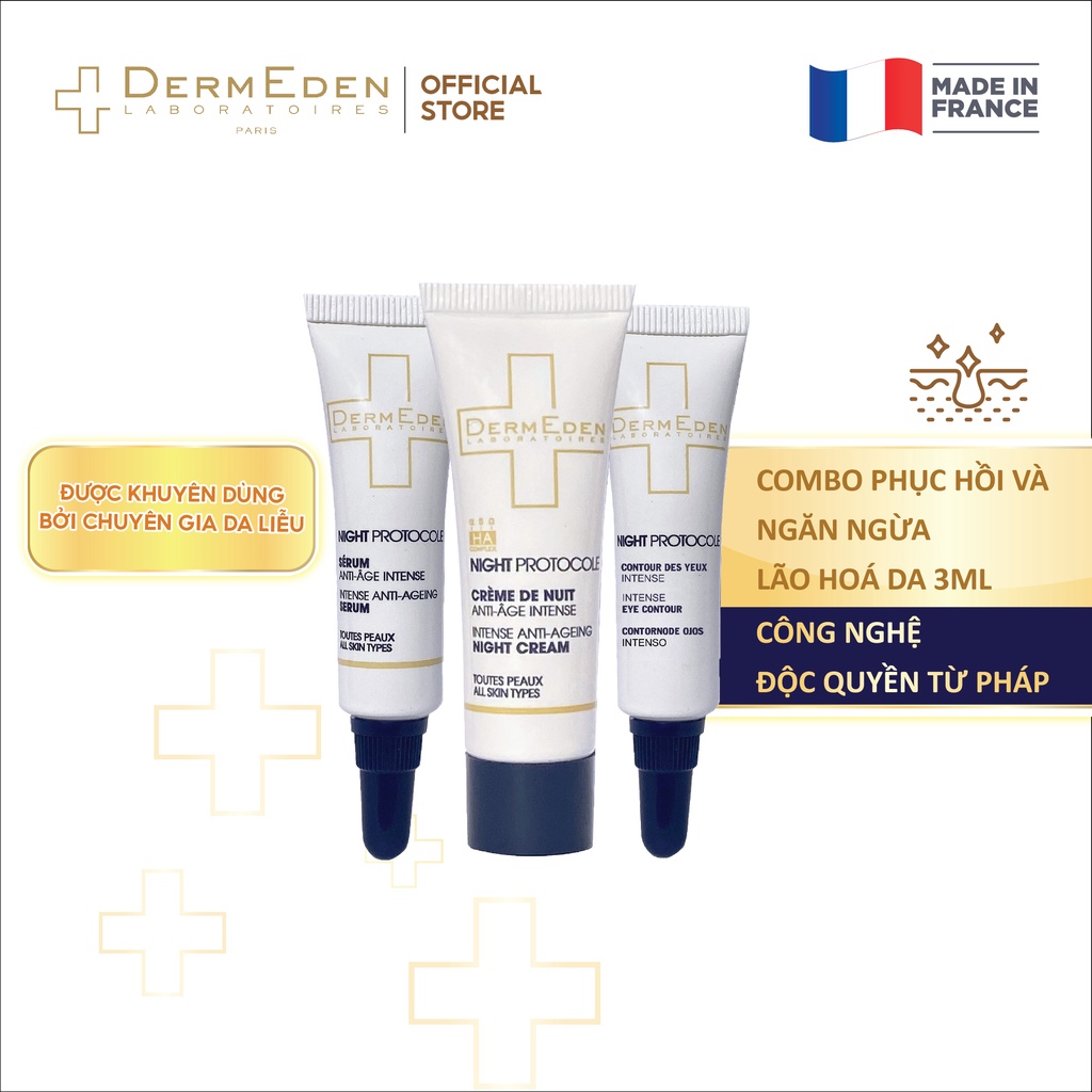 Chăm sóc da ban đêm chống lão hóa DERMEDEN Night Protocole Retinol 1% + Niacinamide 5% + HA 1%