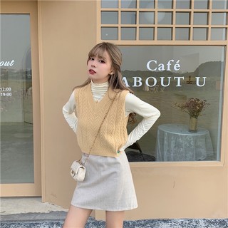 Gile Len Basic G10 | Áo Gile Len Nữ Ulzzang Cổ V Form Basic Nhiều Màu Chất Len Mềm Hàn Quốc