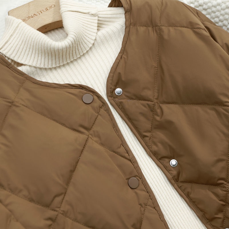 Áo phao quả trám trần bông LACIE áo khoác phao không cổ phong cách Hàn Quốc M11