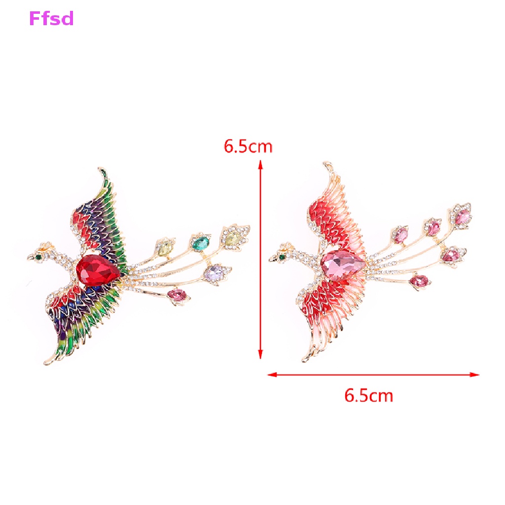 {Ffsd} Ghim Cài Áo Tráng Men Hình Chim Phượng Hoàng Bay Pha Lê Làm Quà Tặng Tiệc Tùng * Bán