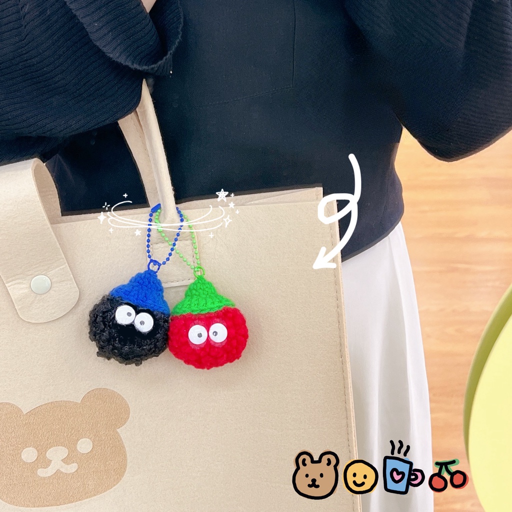 Móc Khóa Hình Quả Bóng Họa Tiết Hoạt Hình Dễ Thương