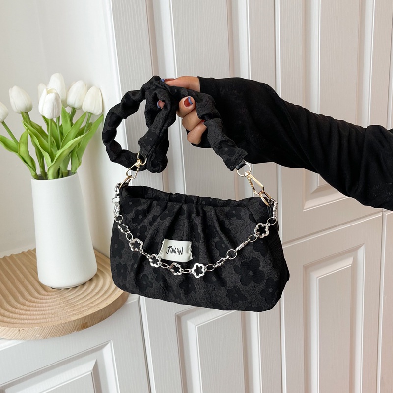 Túi Xách Kẹp Nách Phối Dây Xích Đơn Giản Thời Trang Dành Cho Nữ