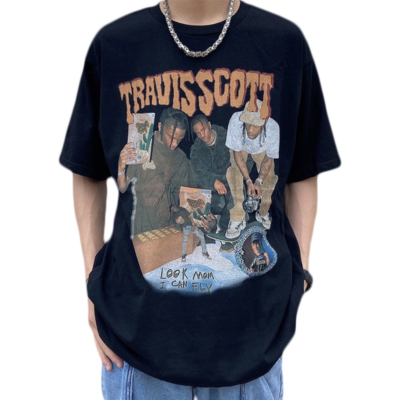 Áo Thun Tay Ngắn Dáng Rộng In Chữ Kiểu Vintage Thời Trang Mùa Hè Cho Nam Và Nữ