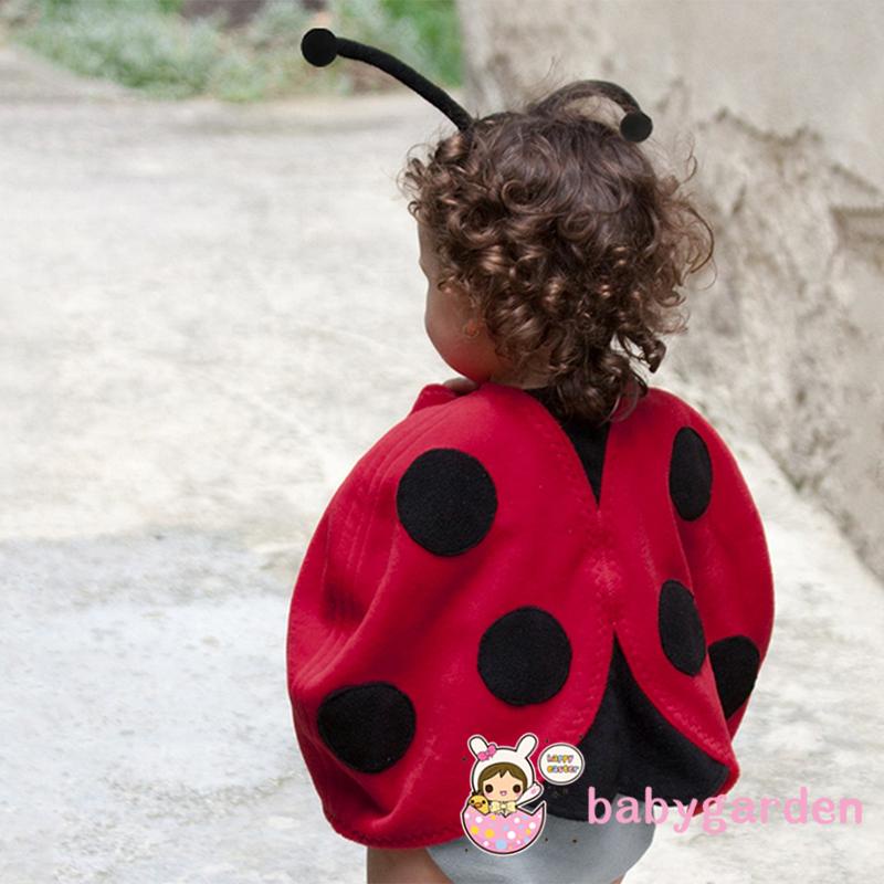 Bộ Áo Choàng Bọ Rùa + Băng Đô Hóa Trang Halloween Cho Bé 6 Tháng 5Hs-3 Tuổi