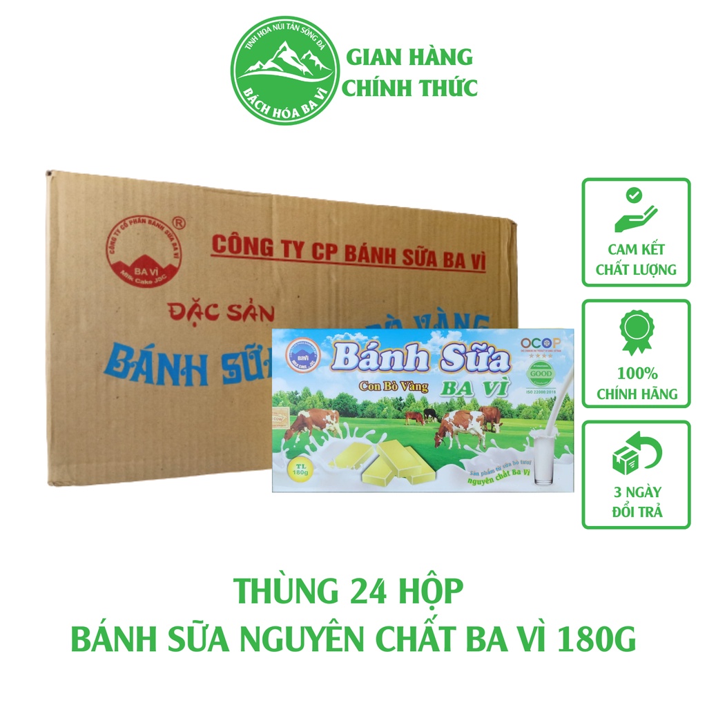 Thùng 24 Hộp Bánh Sữa Con Bò Vàng Ba Vì - Đủ Loại