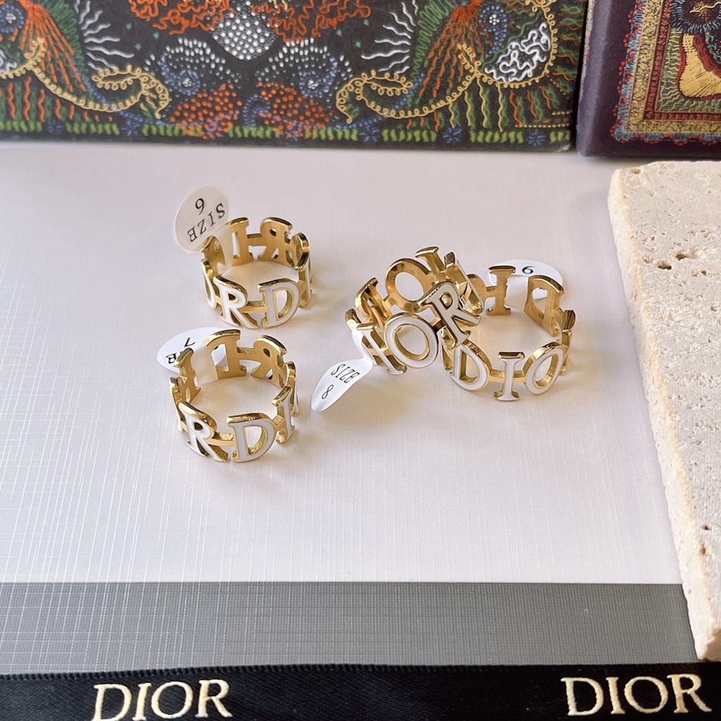 Nhẫn Dior Bằng Thép Titan Chống Thấm Nước Thời Trang Cho Nam Và Nữ