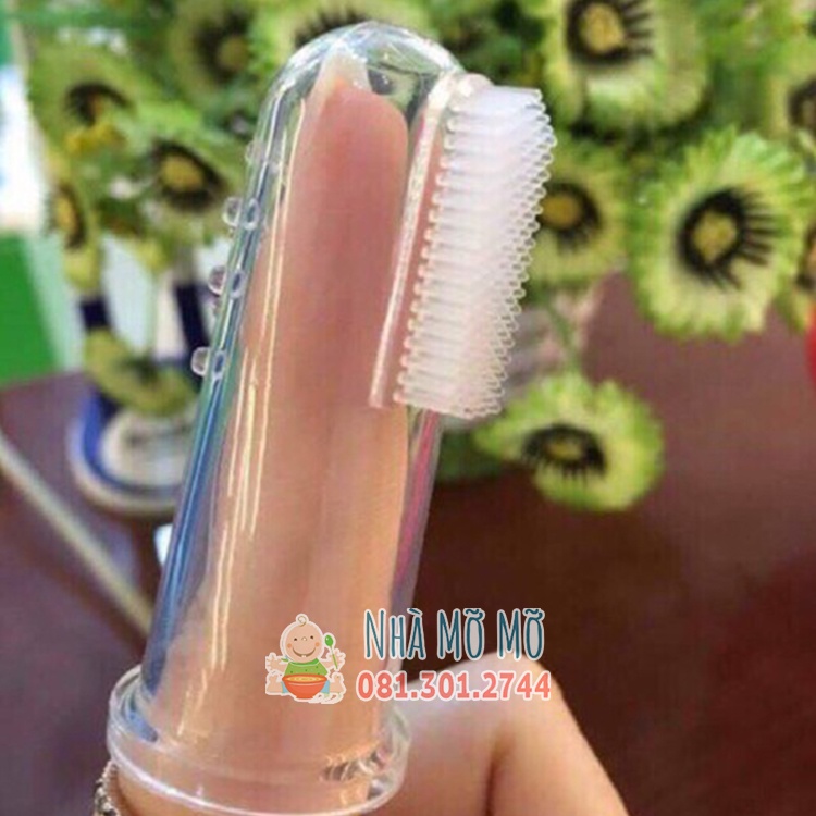 Rơ lưỡi silicon cho bé, bàn chải đánh răng xỏ ngón silicon - Nhà Mỡ