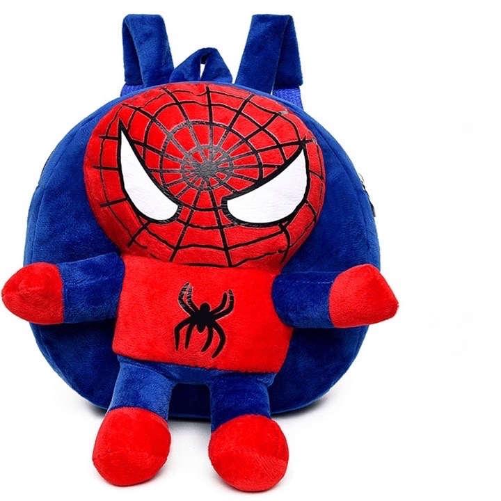 Balo thú bông hình người nhện cho bé mẫu giáo mầm non nhà trẻ