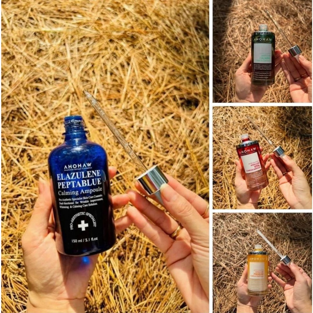 Tinh Chất Chống Lão Hóa, Làm Dịu Ahohaw Elazulene Peptablue Calming Ampoule -50ML