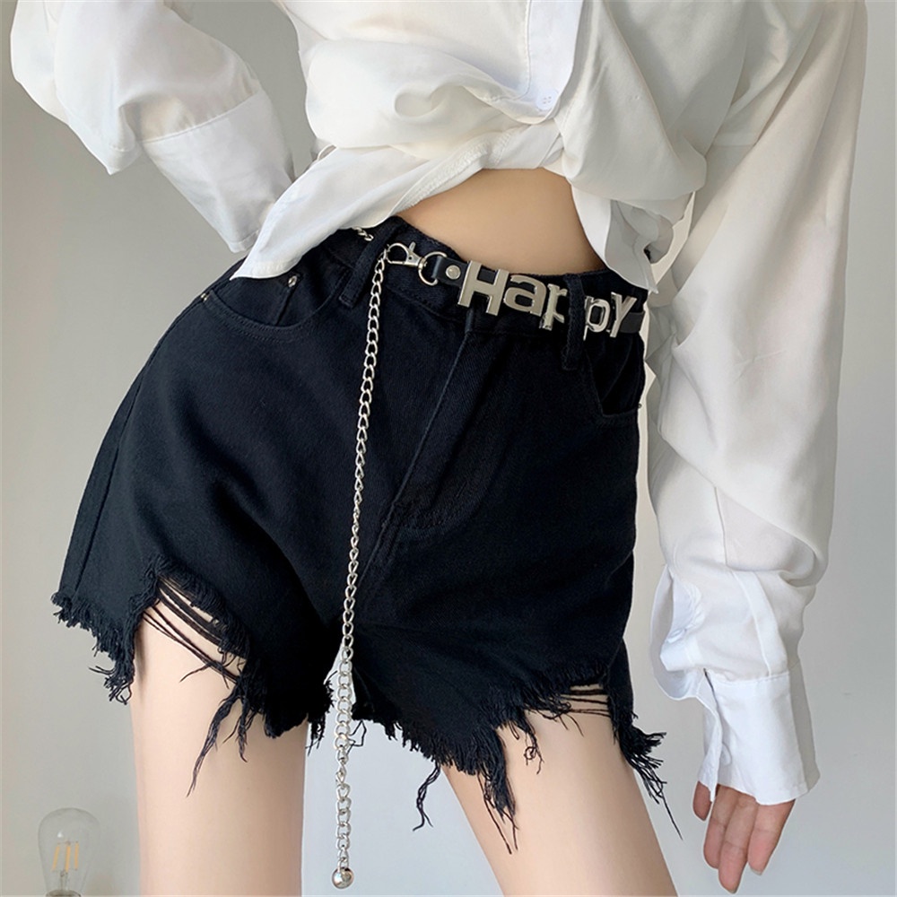 Thắt Lưng Dây Xích In Chữ Wang Đính Ngọc Trai Thời Trang Cho Nữ