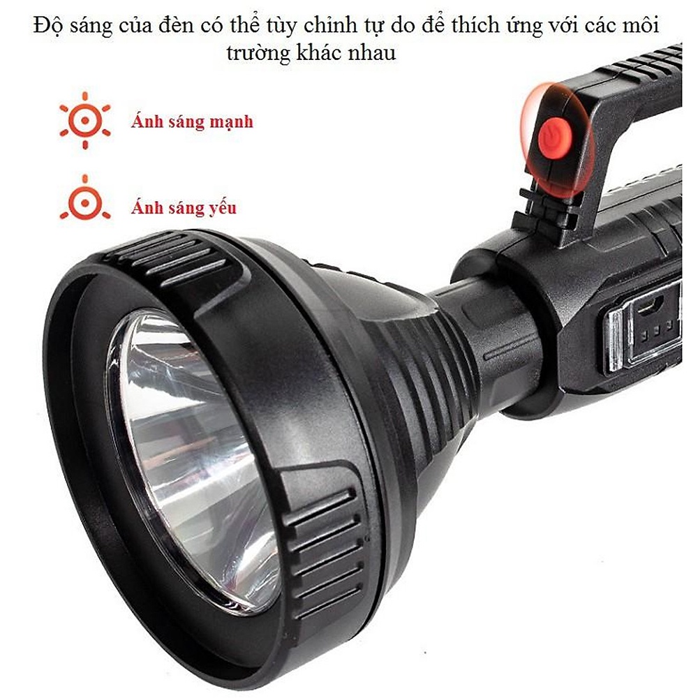 [Freeship] Đèn Pin Cầm Tay Cỡ Lớn BK-788 Siêu Sáng 3 Chế Độ Sáng Chiếu Xa Chống Thấm Nước, Sạc Tích Điện Dùng 5 - 6 Giờ