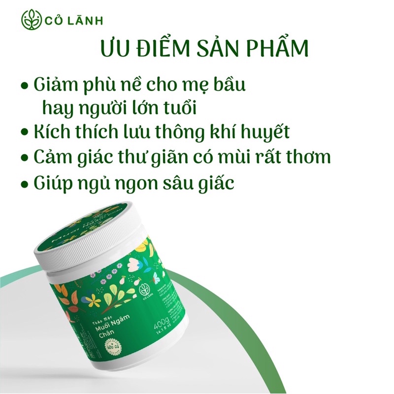 Muối ngâm chân thiên nhiên hữu cơ Cỏ Lành 450G