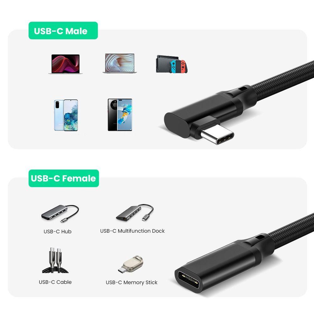 MYRONGVN Dây Cáp Nối Dài Loại C HD 4K 90 Độ PD 100W Chất Lượng Cao