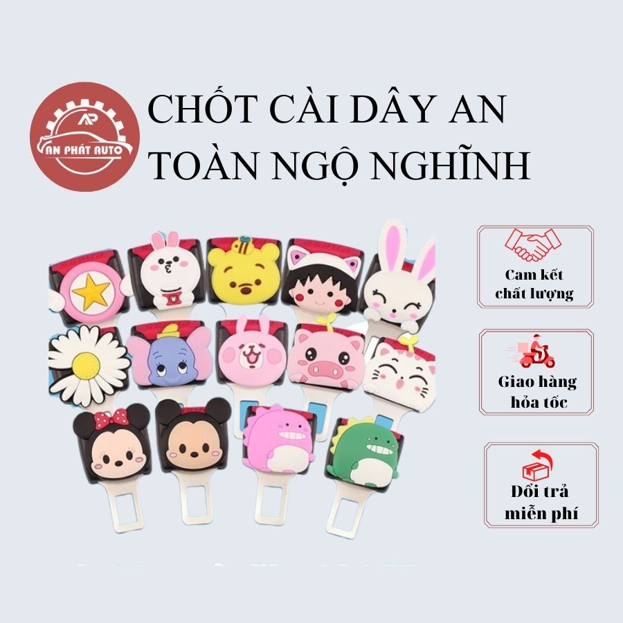Chốt Cài Dây An Toàn Ô Tô Ngắt Chuông Cảnh Báo - Đầu Cắm Nối Tiếp Hình Ngộ Nghĩnh Cho Nhiều Hãng Xe Hơi [Hàng Loại Tốt]