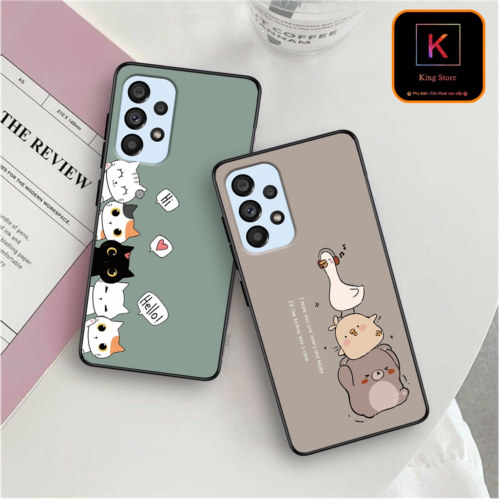 Ốp lưng Samsung A13 - A23 - A33 5G - A53 5G - A73 5G - Ốp Samsung in hình Cat&Bear đáng yêu - Chất liệu TPU siêu bền