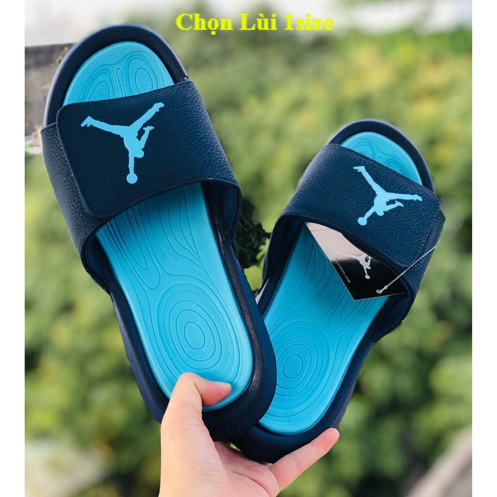 Dép quai ngang jordan jd6 ❤️FREESHIP + Hộp❤️ nam nữ thể thao màu xanh đen - mint