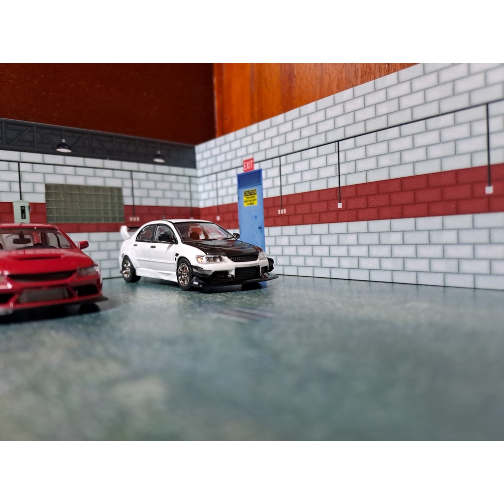 Diorama 1/64 - Garage Đỏ Trắng