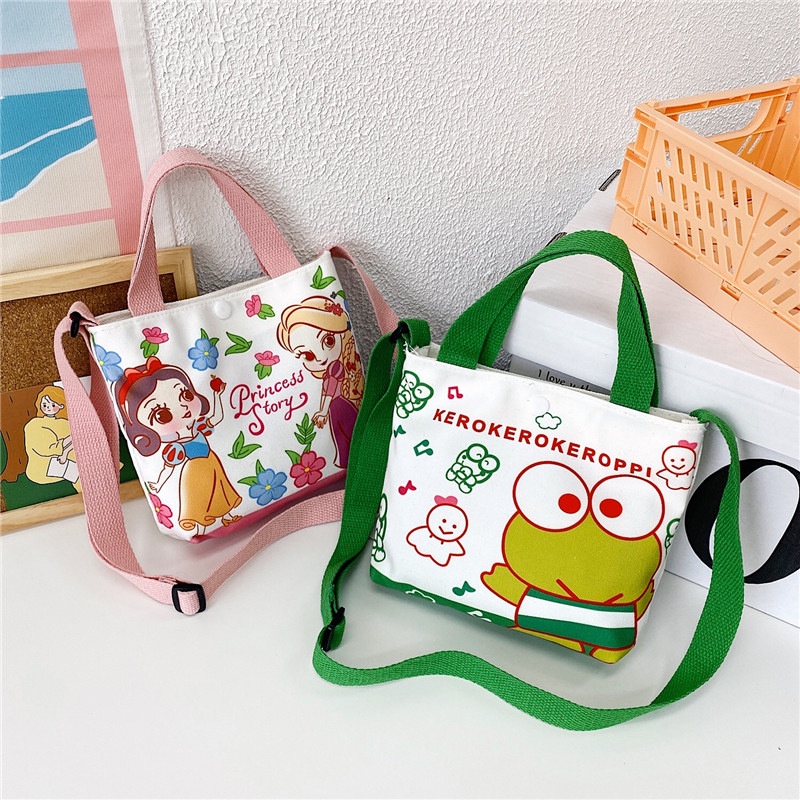 Túi Đeo Chéo Vải Canvas Họa Tiết Hoạt Hình Anime Đáng Yêu Thời Trang 2022