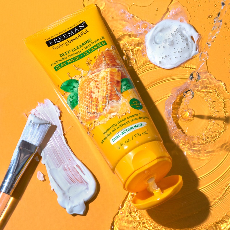 Mặt Nạ Đất Sét Freeman Deep Clearing 175ml - Mask Đất Sét Mật Ong Manuka &amp; Dầu Tràm Trà