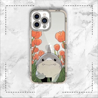 Ốp lưng iphone samsung xiaomi oppo cạnh vuông JMCase Cá mập cute