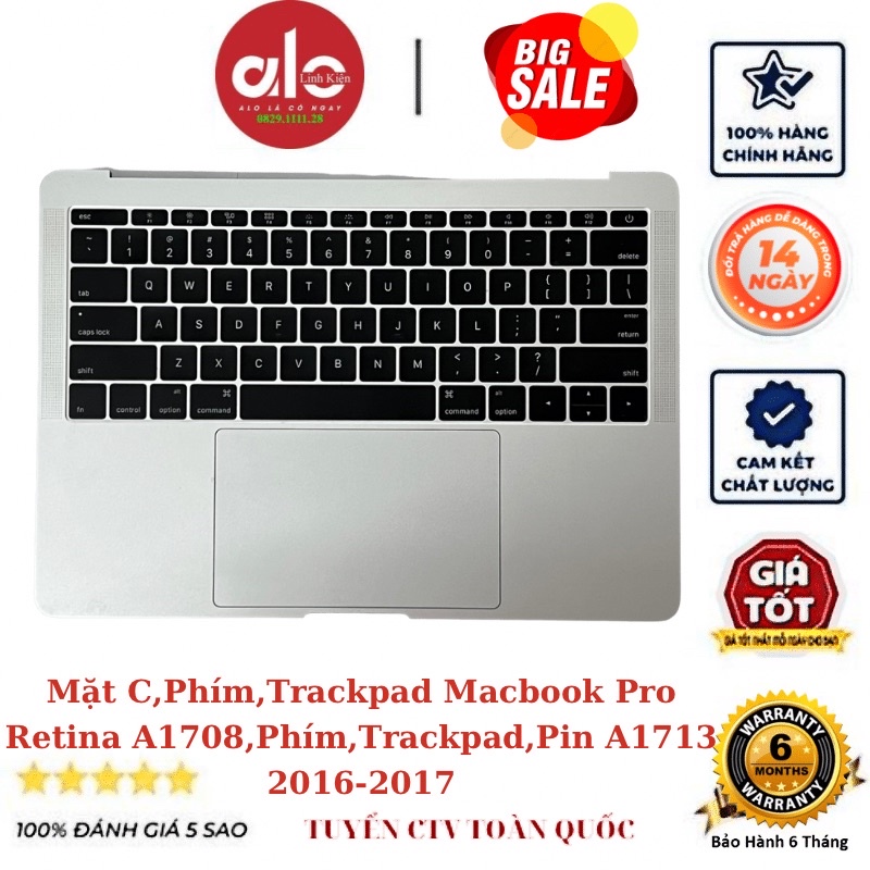 Vỏ MACB00K Pro 13'' A1708 Pin A1713 2016-2017