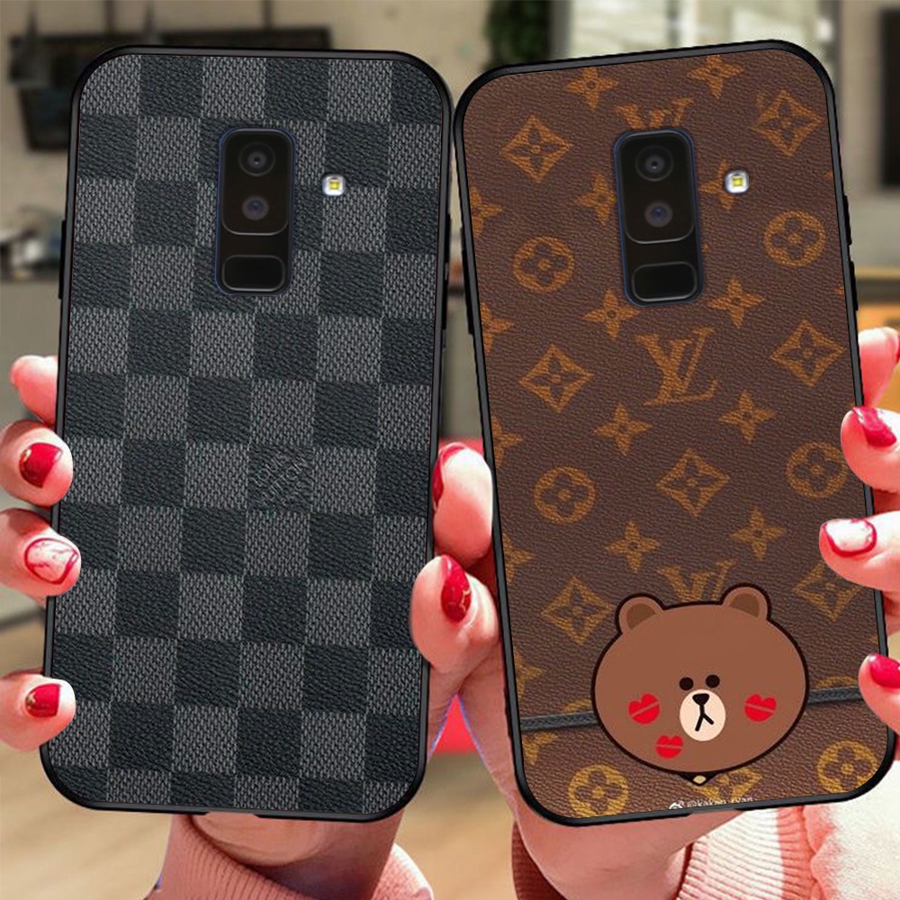 Ốp lưng điện thoại Samsung a6 2018 / ss a6 plus / ss j8 thương hiệu LV louis vuit ton in vân da