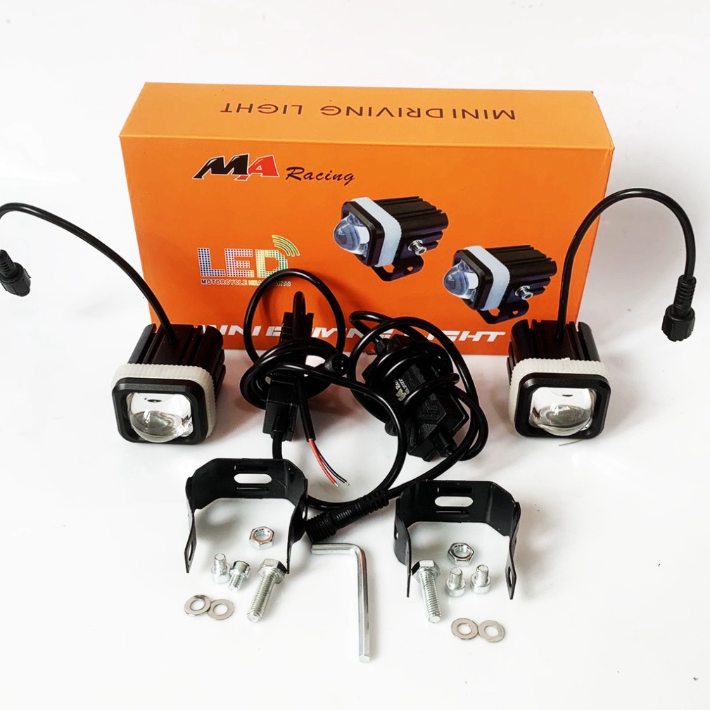 Đèn led trợ sáng mini 2 màu MA Racing chính hãng mã M1.0- giá 1 bóng ( 4 chế độ 31W) Siêu Sáng