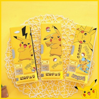 Pokemon pencil case pencil box stationery box ins cute Pocket Elf Pikaqiu kids pencil box for male and female primary school students Large capacity creative multi-functional double-sided plastic stationery storage box texture