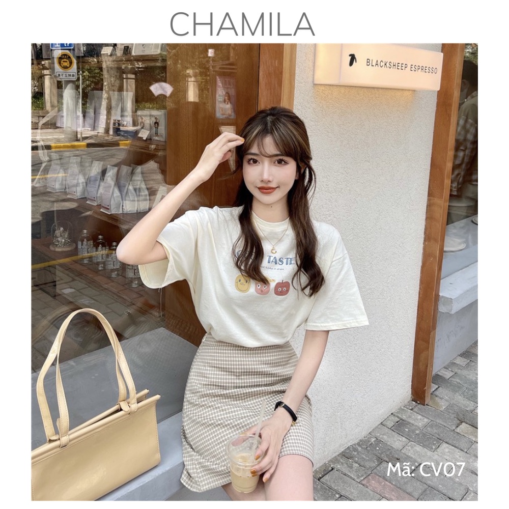Chân váy kẻ caro nữ cao cấp CHAMILA váy ngắn mỏng siêu xinh Q11