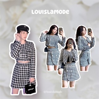 Ảnh thật - set dạ tweed croptop zizac kèm chân váy hot hit