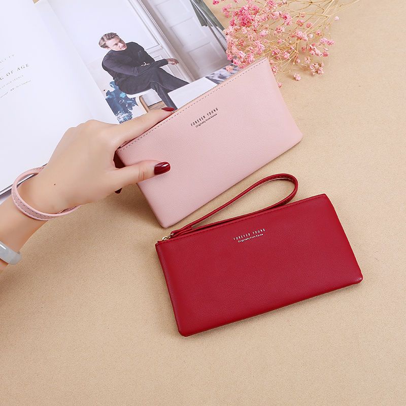 Ví Nữ Dáng Dài Có Khóa Kéo Thời Trang Phong Cách Hàn Quốc