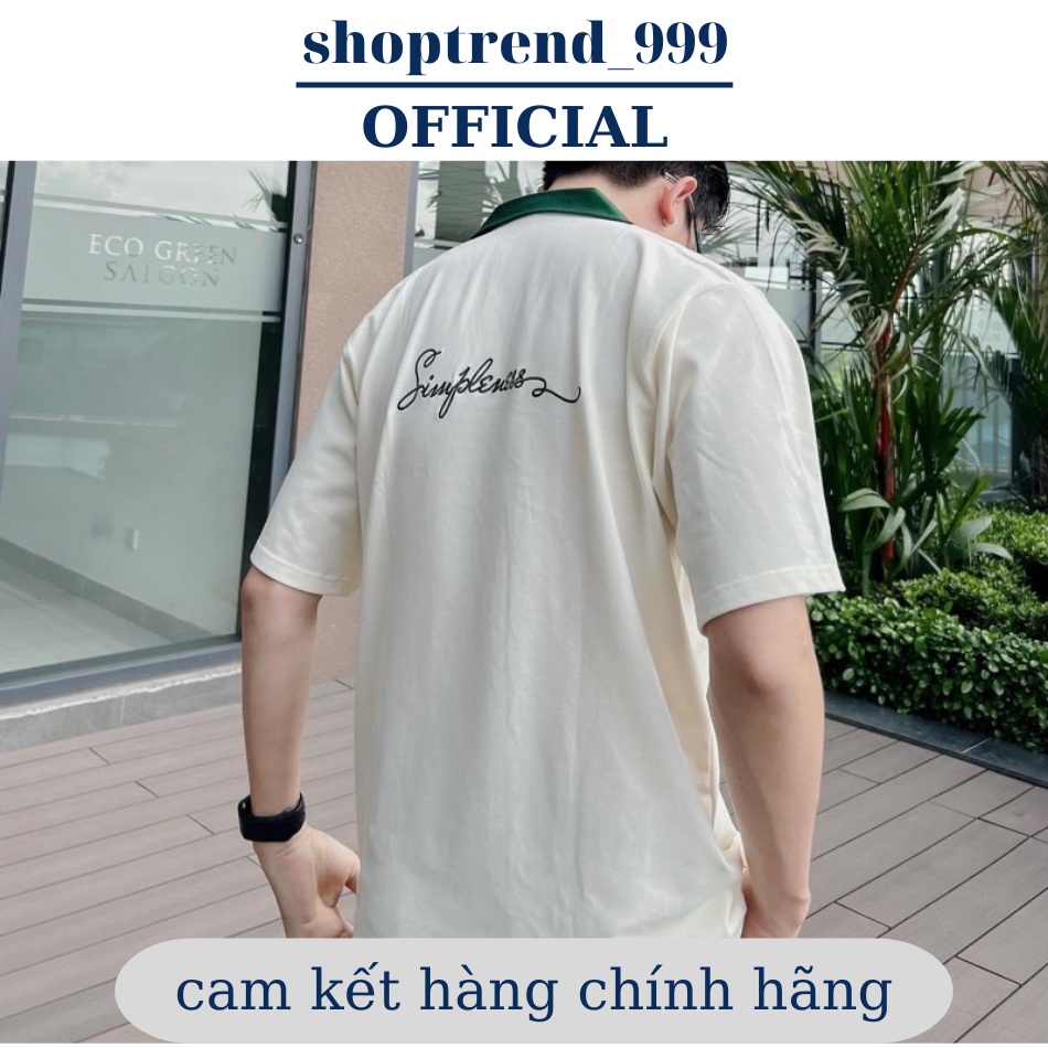 Áo Thun Polo Form Rộng Có Cổ Chất Cá Sấu Nam Nữ Đẹp Xanh Trắng Thêu Chữ ATYS Áo Phông Unisex Oversize Ulzzang Hàn Quốc