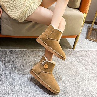Giày Bốt Đi Tuyết Cổ Ngắn Lót Lông Cừu Dày Dặn Chống Trượt Thời Trang Mùa Đông 2022 Mới Cho Nữ